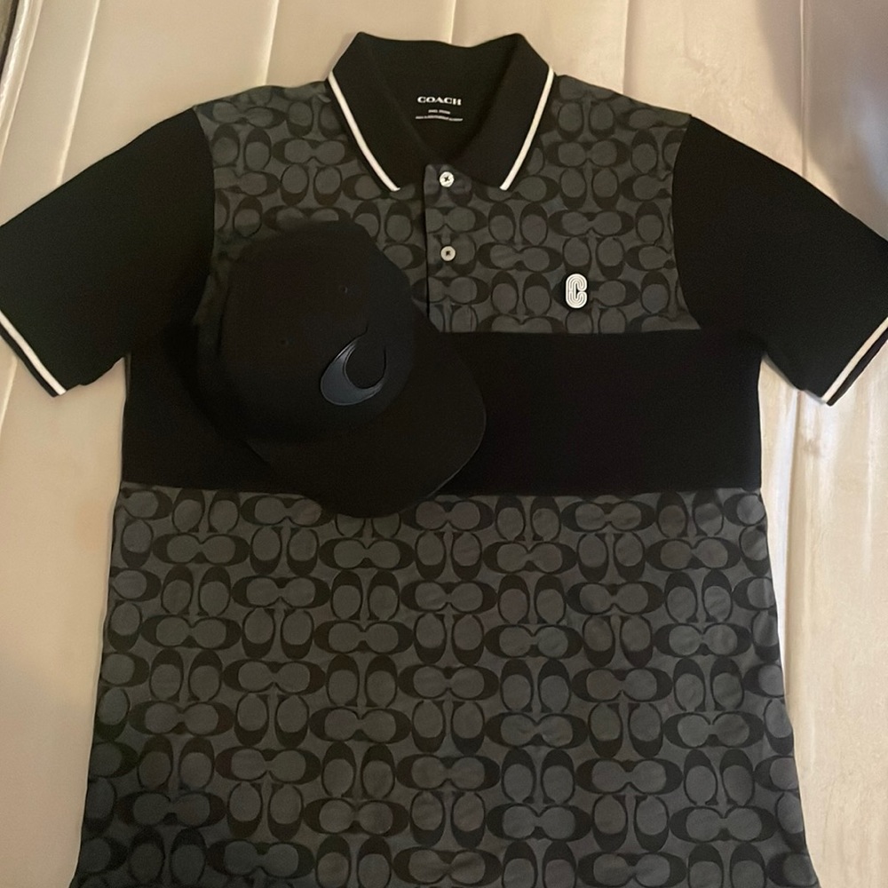 I’m selling my coach collared shirt and hat I paid 300$ for both I want 150$ obo